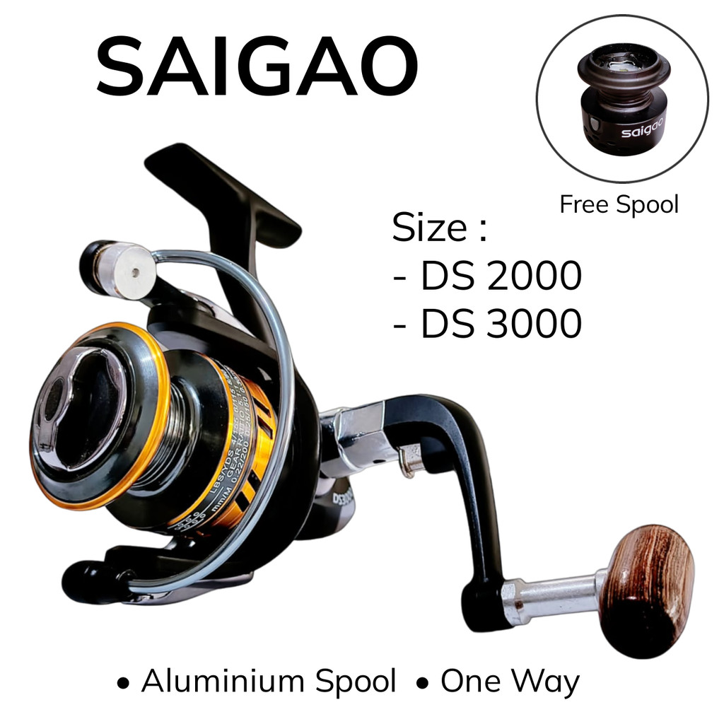 Saigao DS 2000 Dan 3000 12+1 Bb Free Spool Reel Rell Spinning One Way System Aluminium Spool Rell Gu