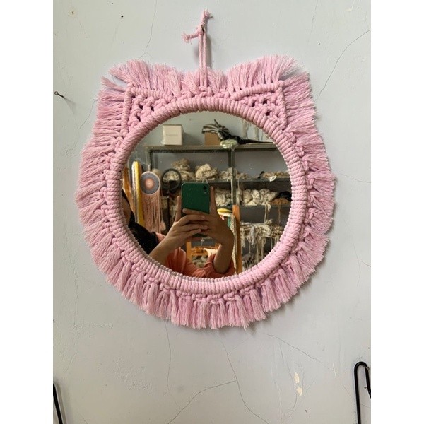 (READY STOK) Macrame cermin / mirror macrame
