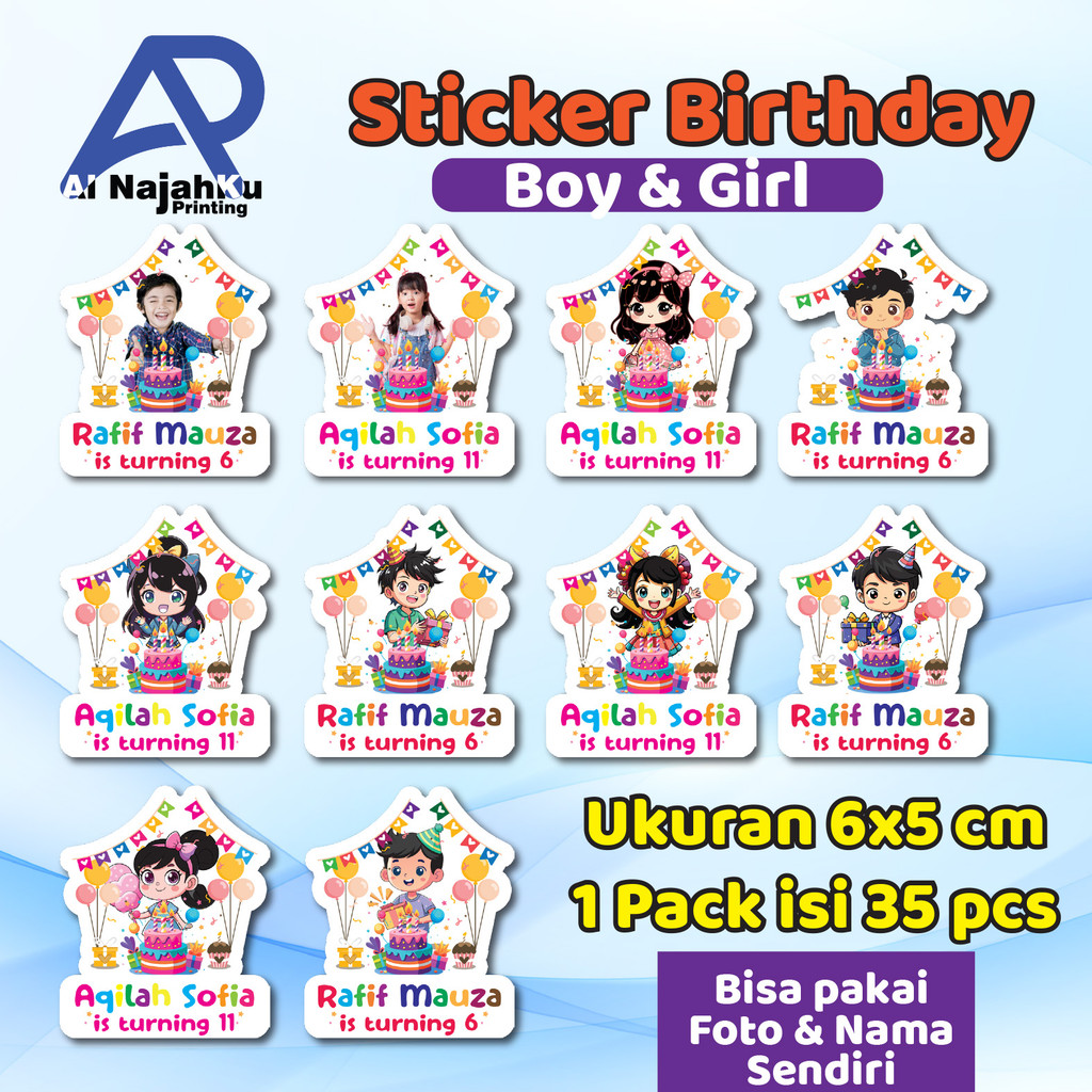 

Sticker Ulang Tahun Anak Sticker Bento Birthday Sticker Anak souvenir bisa pakai nama dan foto