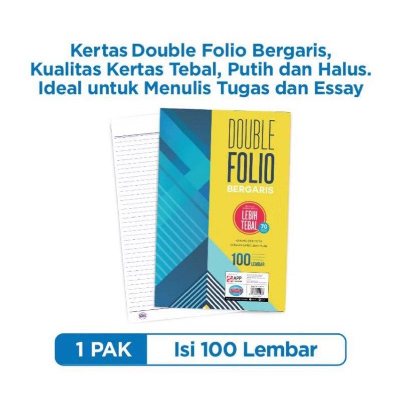 

Ay00! Kertas Double Folio Bergaris Sidu - 100 Lembar