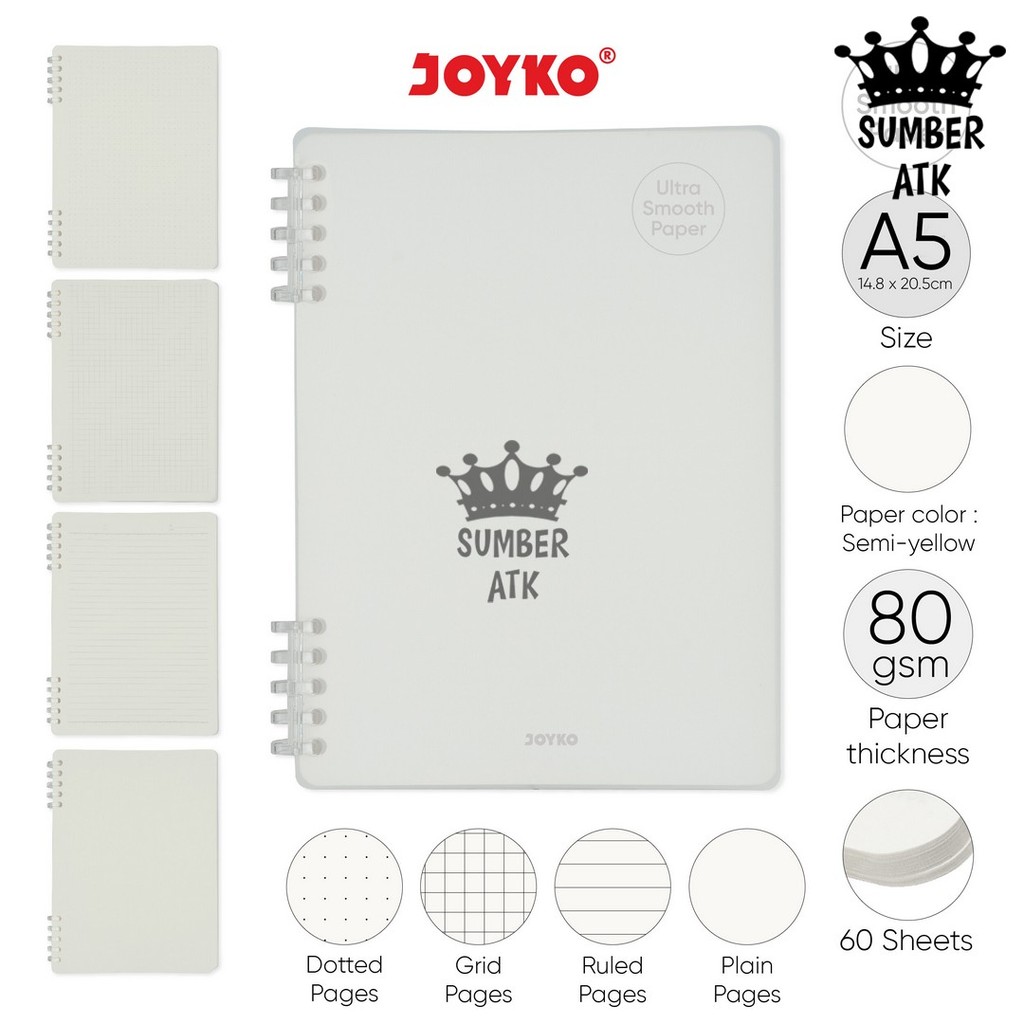 

Notebook Diary Agenda Buku Catatan Joyko NB-739 Dotted Grid Ruled Plain Ultra Smooth Paper A5