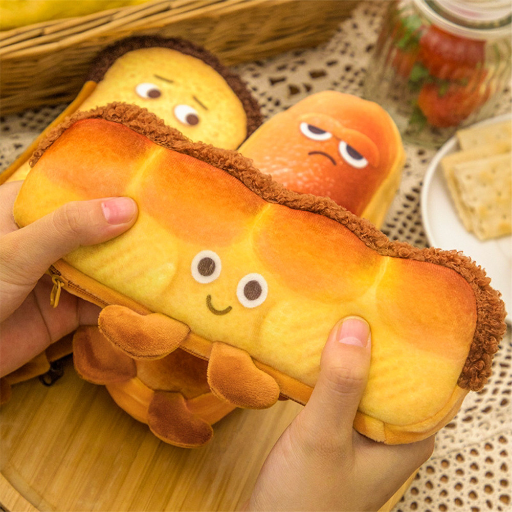 

Pencil Case Kain Kotak Lucu Karakter Roti / French / Toast / Hamburger Cute Pensil Sekolah Aesthetic