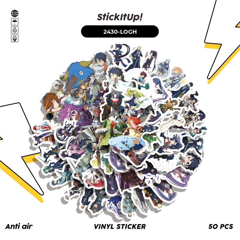 

COD✨ 50 Pcs Stiker ANIME SERIES LOG HORIZON CHAR MIX V2 Lucu Anti Air Untuk Dekorasi Notebook Sepeda Skateboard Handphone DIY