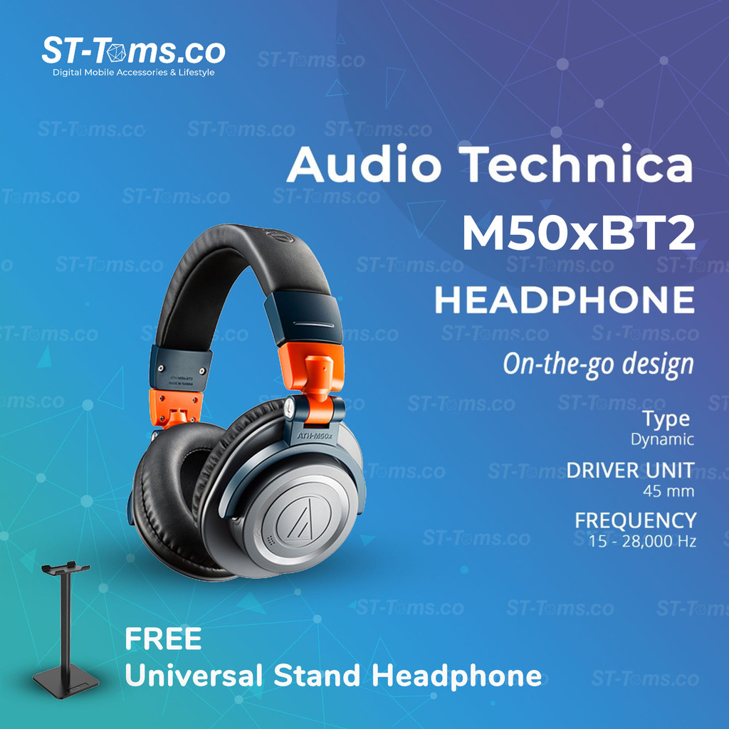 Audio-Technica ATH-M50xBT2 LAB / M50X2 BT / M 50X2 BT Professional Monitor Headphones Bluetooth