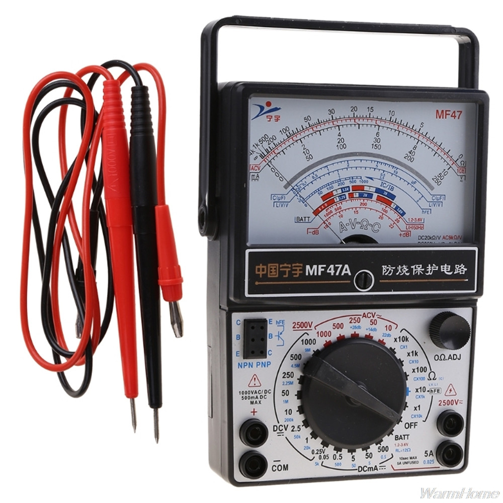 MF47 Multimeter Digital Multi Tester DC/AC Voltage Current 5A Tester Resistance Capacitance Meter An