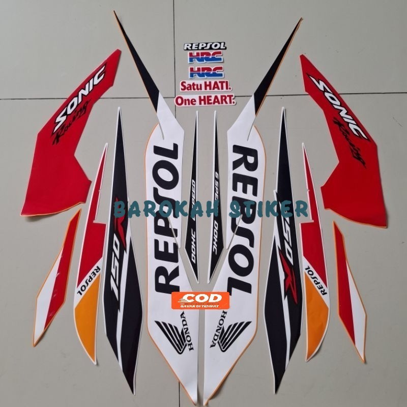Striping stiker Honda Sonic 150 R 2015 2016 Repsol Fullset