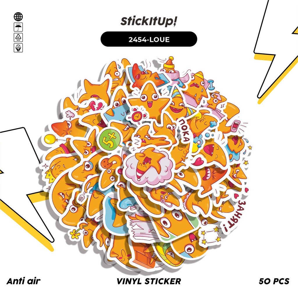 

COD✨ 50 Pcs Stiker FUNNY CHARACTER LOUIE THE STARFISH STICKER PACK 01 Lucu Anti Air Untuk Dekorasi Notebook Sepeda Skateboard Handphone DIY