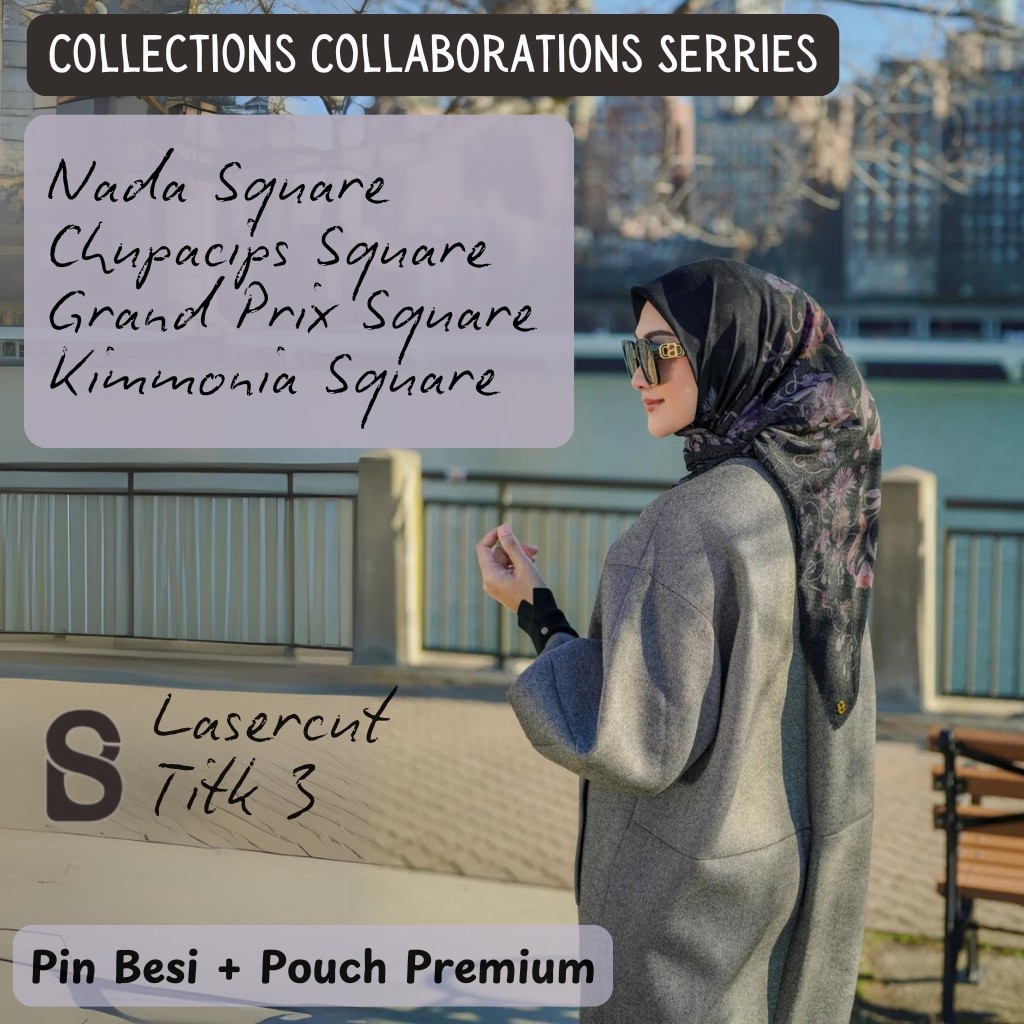 Buttonscarves Collaborations Hijab | Kerudung Segi Empat Motif Terbaru | jilbab Buttonscarves kw