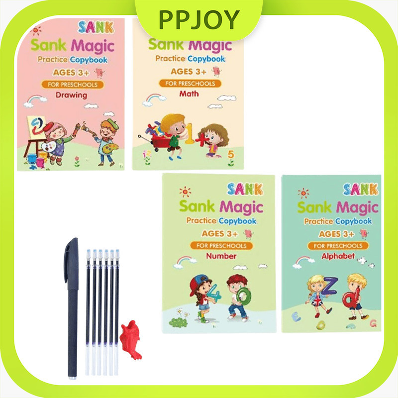 

（Ready) Sank Magic Book Buku Ajaib Belajar Menulis Anak 1 Set 4 Buku + Pulpen