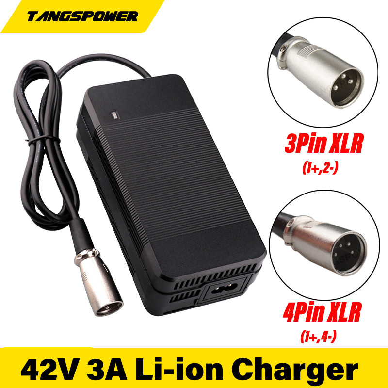 42V 3A Electric Scooter Battery Charger For 36V Lithium Battery Electric Bike Charger with 3-Pin/4-P