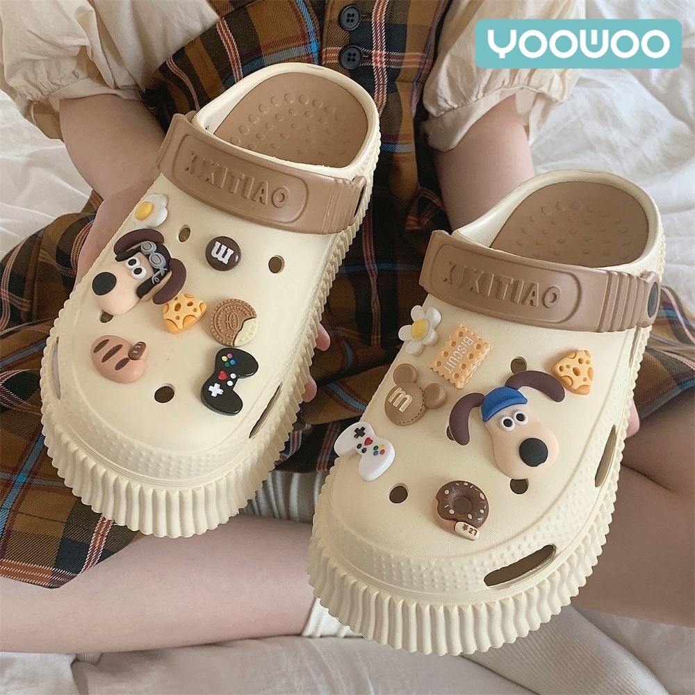 YooWoo Sandal Bapao / Sandal Jibbitz / Sandal Slop Wanita / Sandal Baim / Sandal Kodok / Wedges Baim