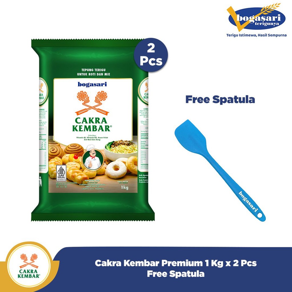 

Cakra Kembar Premium 1Kg x 2 pcs gratis Spatula