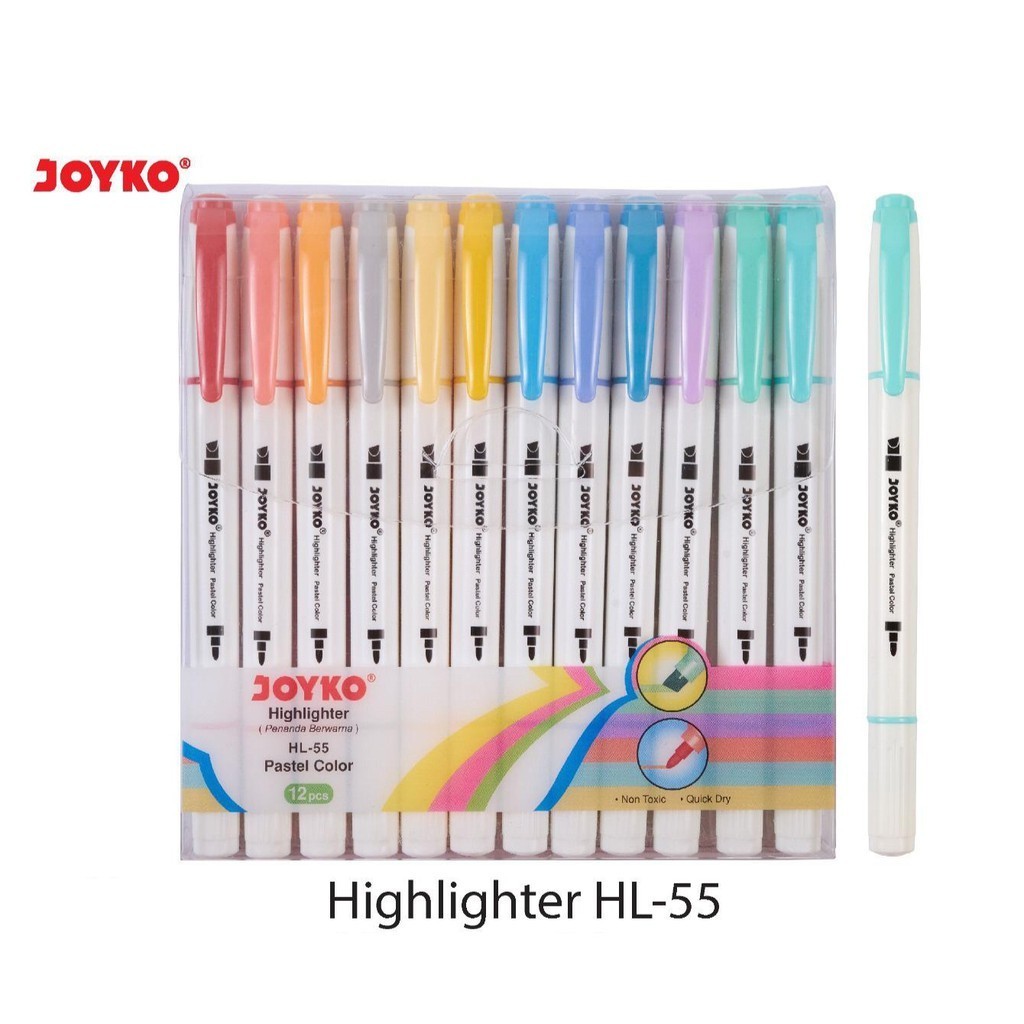 

Highlighter Penanda Joyko Pastel Set 12 Warna Hl 55