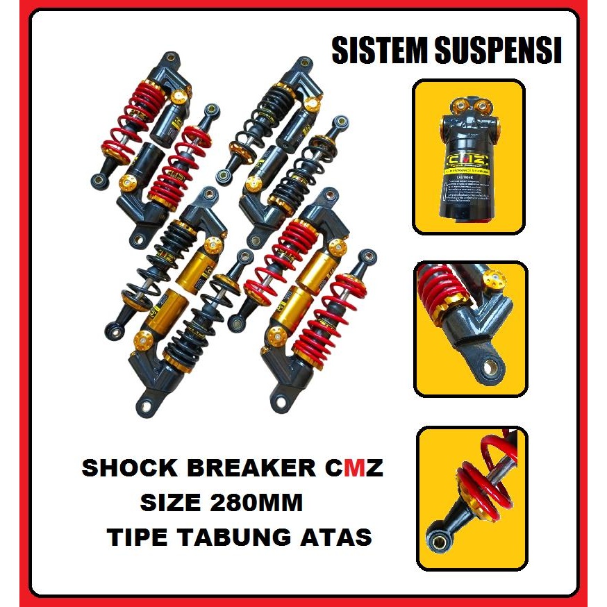 SHOCK BREAKER JUPITER Z 280MM TABUNG ATAS SKOK MOTOR VEGA FIZ-R SIGMA ALFA FORCE-1 CMZ RACING