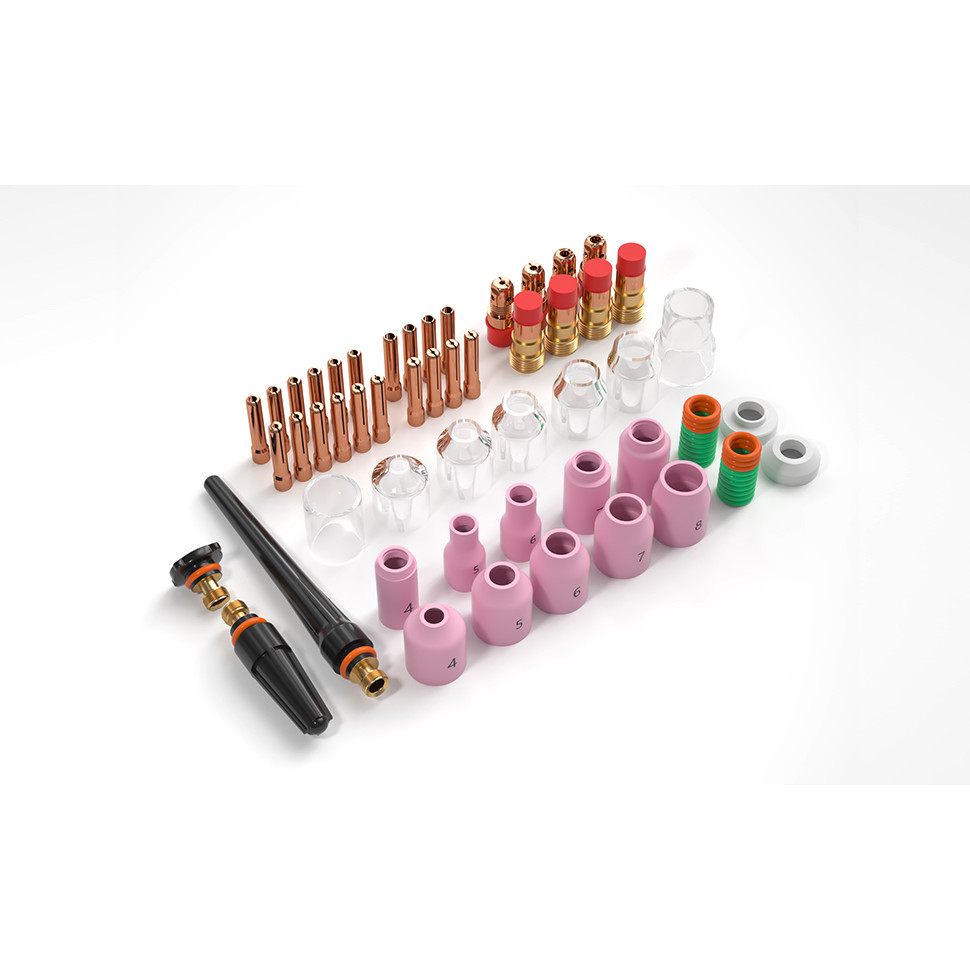 68PCS Welding Accessories Stubby Gas Lens For TIG Welding torch WP-17/18/26 Pyrex Glass Cup Kit