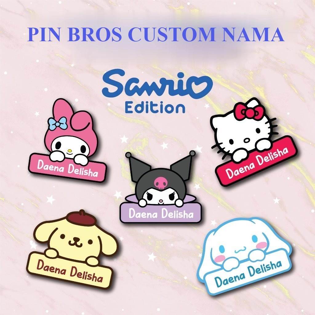 

BROSS KARAKTER CUSTOM NAMA ANAK / NAMETAG PIN NAMA DADA ANAK UNIK LUCU / BROS ACRYLIC CUSTOM NAMA