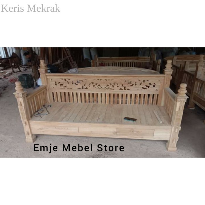 bale jati bangku kayu jumbo dipan ukir rahwana laris