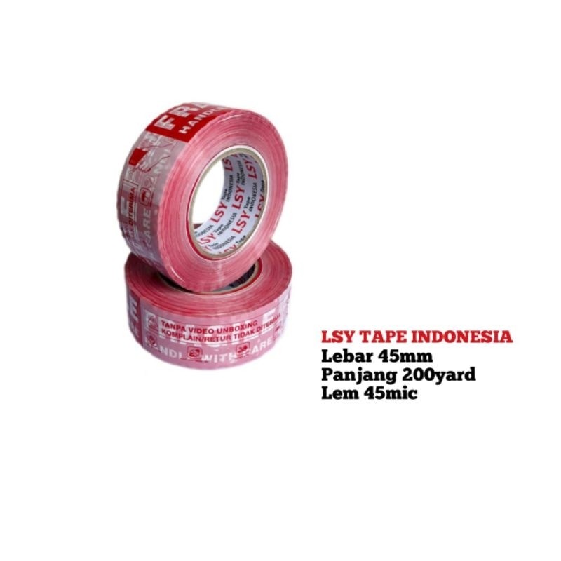 

lakban fragile unboxing mix LSY TAPE 45mm x 200yard ( CMH )