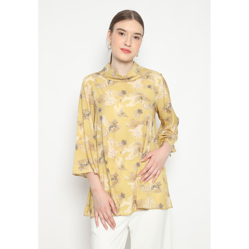 Blouse Draffery Paisley Motif Soft Yellow By Brilliant Girl