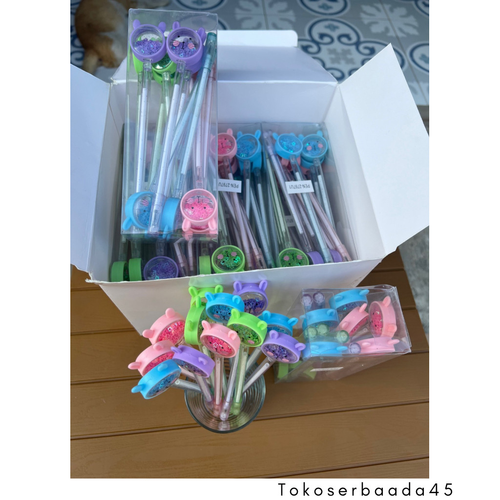 

Pena Cute Karakter Kupu-Kupu Payet Gliter Bunny Lucu Black Ink Gel Pulpen Gel Bolpen Pastel Alat Tulis Motif