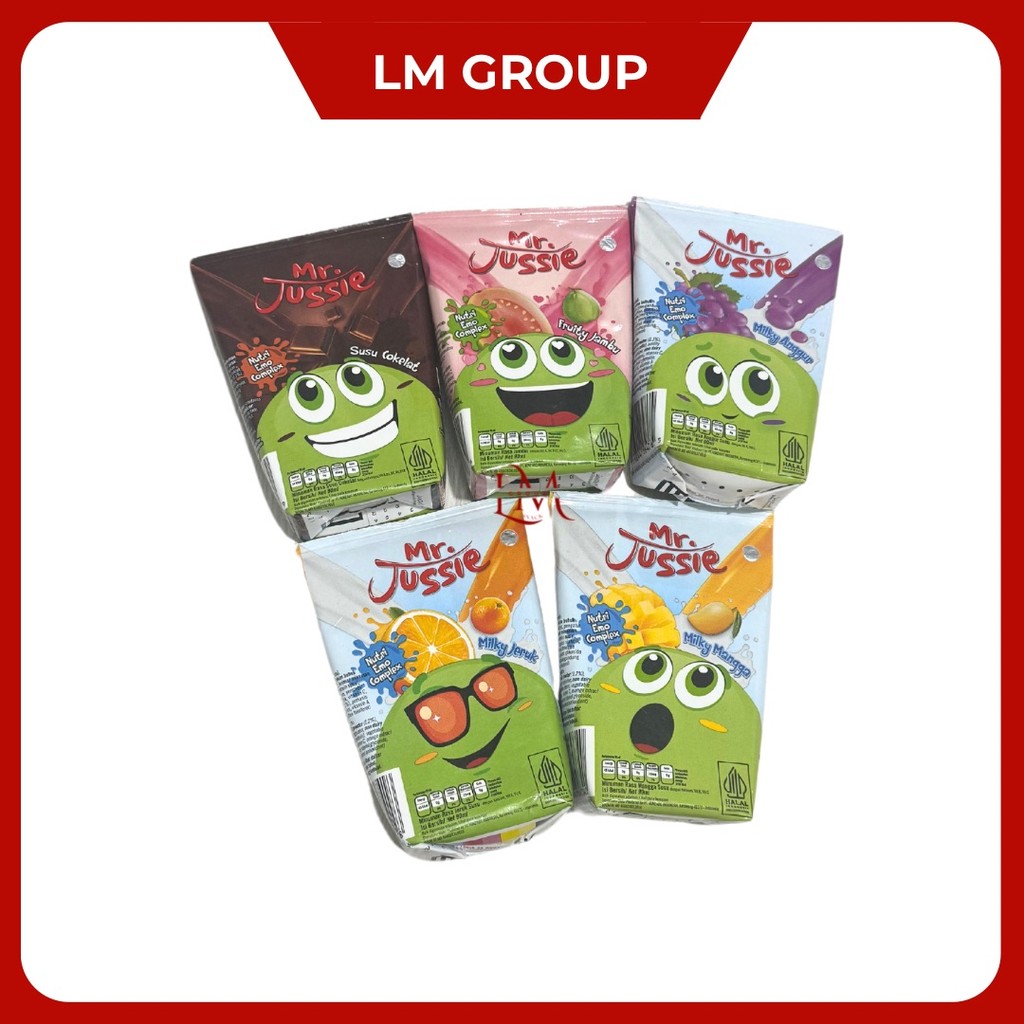 

Mr.Jussie Minuman Rasa Cokelat/Anggur/Jambu/Jeruk/Mangga 90ml