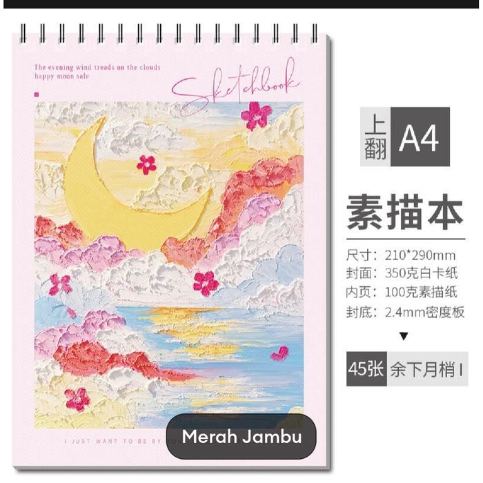 

TERLARIS! Sketchbook A4 Aesthetic Buku Gambar Vertikal Jilid Spiral 45 Lembar/90 Halaman