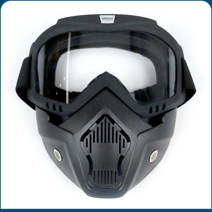 kacamata helm motor retro windproof masker goggles mask google - transparan