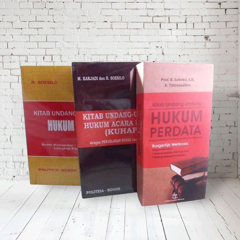 PAKET 3 BUKU KITAB UNDANG-UNDANG HUKUM PIDANA, ACARA PIDANA, PERDATA