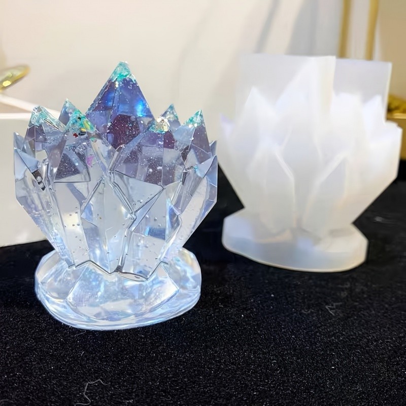 

1pcCrystal Cluster Decorative Silicone Mold Candle Pendulum Jewelry Silicone Molded Silicone Mold，Candle mould，Resin Mold，Epoxy