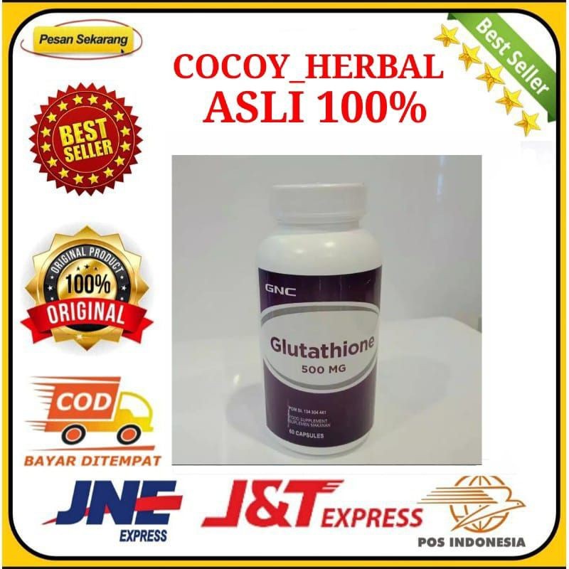 ORIGINAL 100% GNC L-GLUTATHIONE ANTIOKSIDAN 500MG ANAK AUTIS INSULIN LANSIA STRESS LEMAK HATI 50 TAB