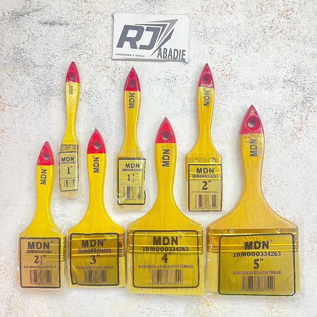 

HARGA [12PCS] Kuas Cat MDN 898 Minyak Tembok 1" 1.5" 2" 2.5" Inch