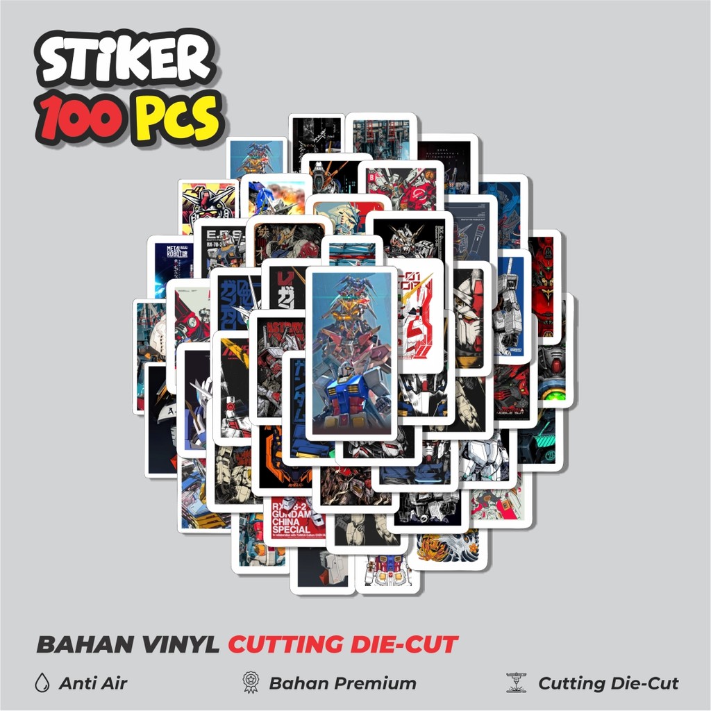 

Terbaru! 50 pcs Stiker Gundam Dekorasi Lucu Kreatif untuk Notebook, Skateboard, HP