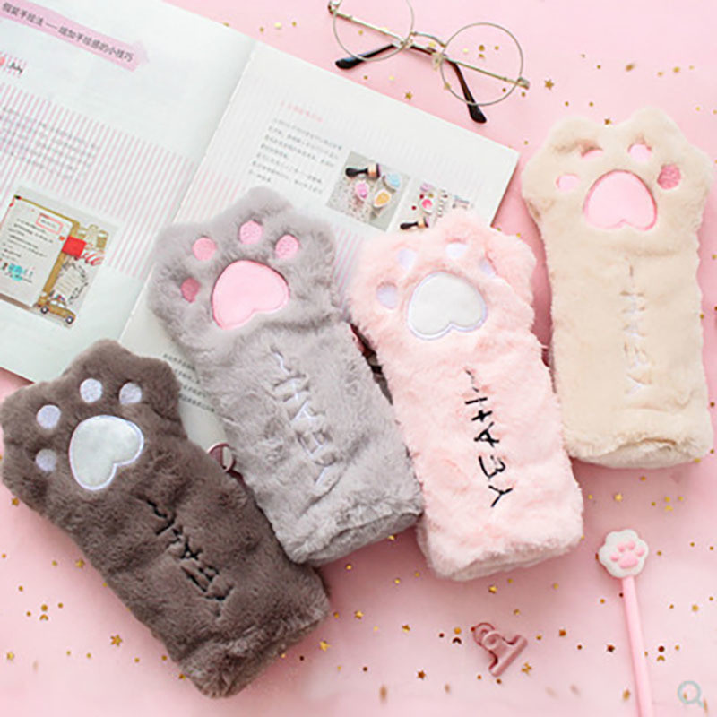 

Kawaii Cute Cartoon Cat Paw Pen Pencil Bag School Office Supplies Stationery Makeup Pouch Cosmetics Case