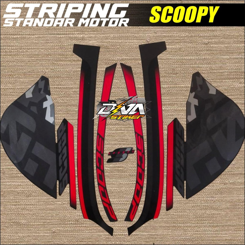 Stiker Striping Body Motor Honda Scoopy Sporty 2022 Lis Les Motor Scoopy Sporty 2022 Standar