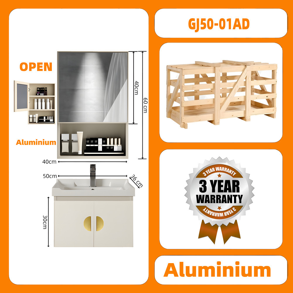 Kabinet Kamar Mandi (43/50/60cm/80cm)- Aluminium (Bathroom Cabinet)Wastafel Cabinet Kabinet Wastafel