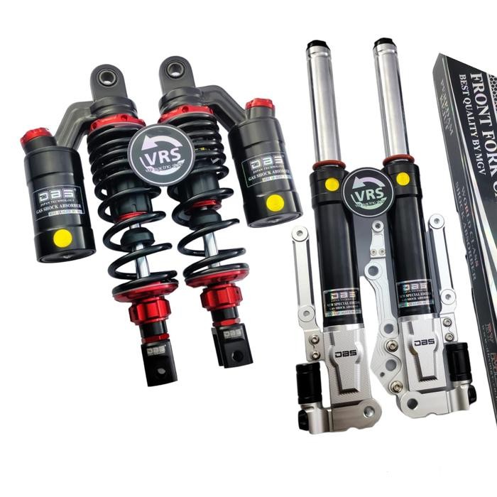 paket shock depan belakang Aerox Nmax New nmax old DBS 710+8894 ori - black/antig red, Nmax-old