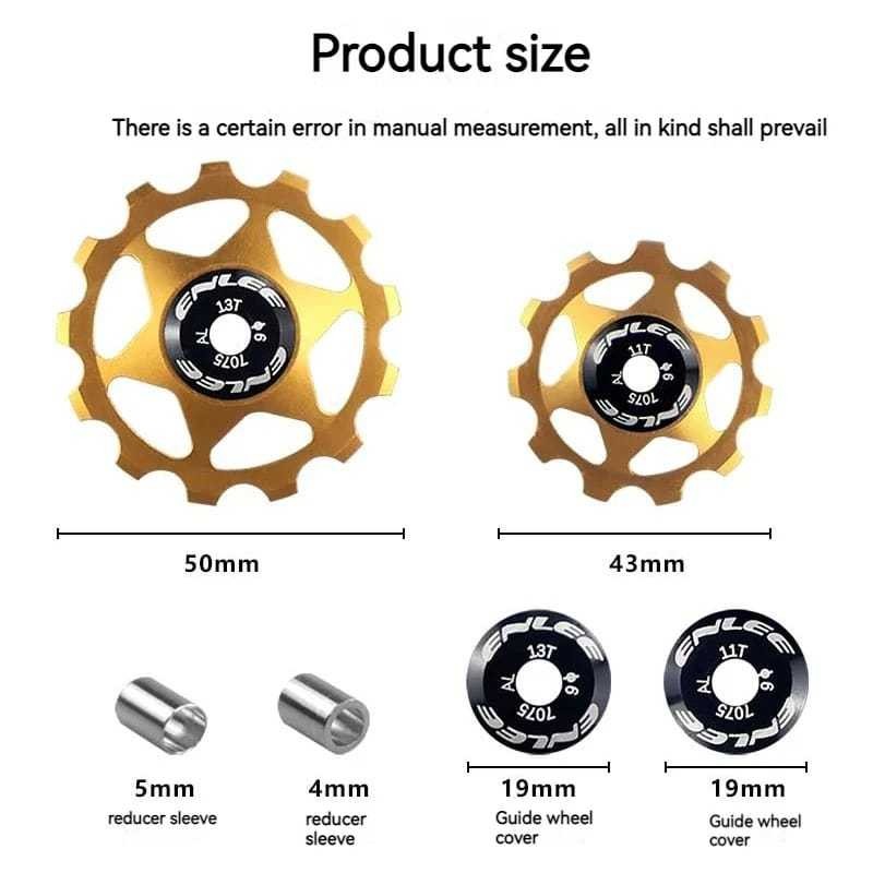 Enlee Pulley RD 11T 13T Jockey Wheel Bearing Alloy Loncer untuk Sepeda MTB Road Bike Rear Derailleur