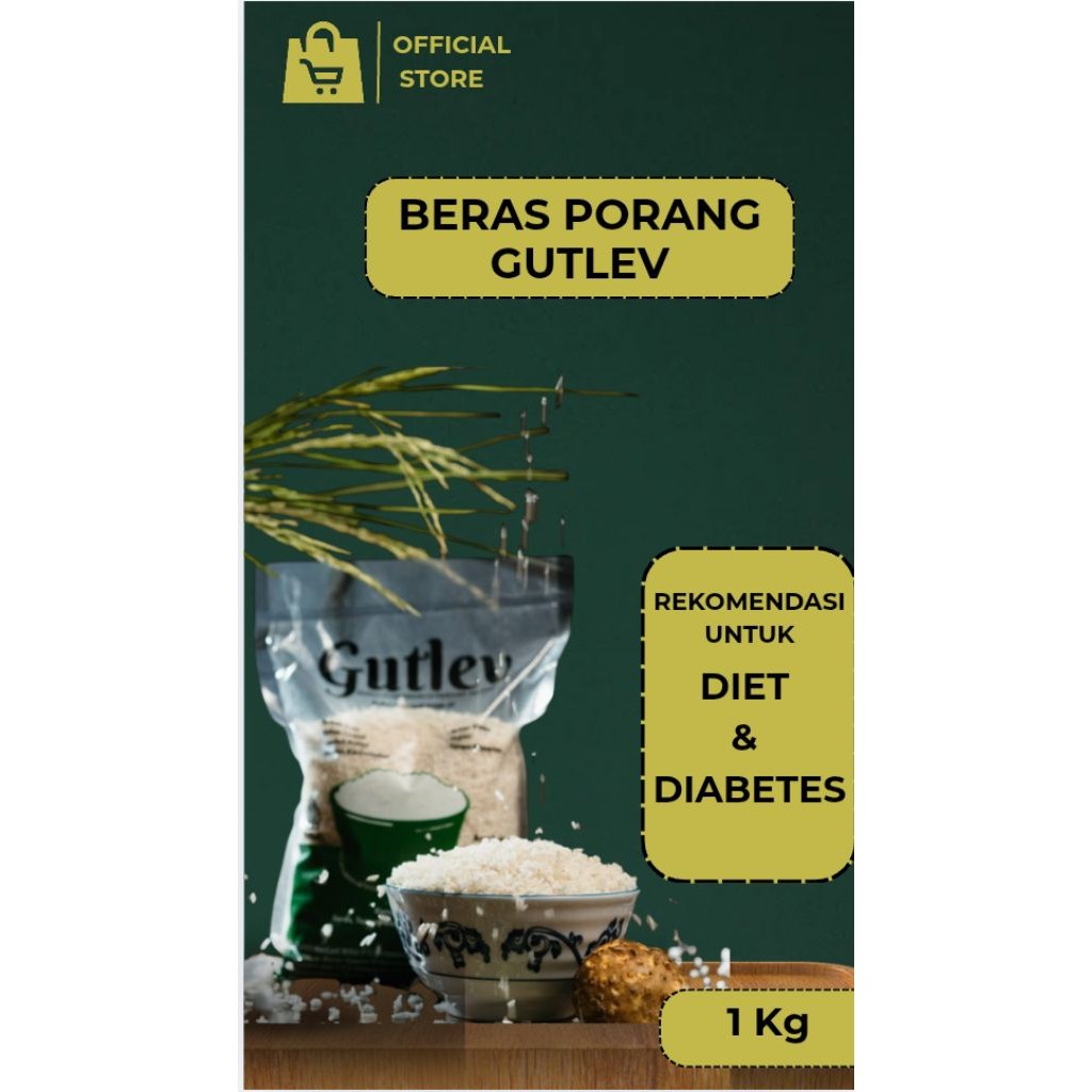 

Terlaris BERAS PORANG BPOMl 1KGl GUTLEVl 0GULA 0 LEMAK