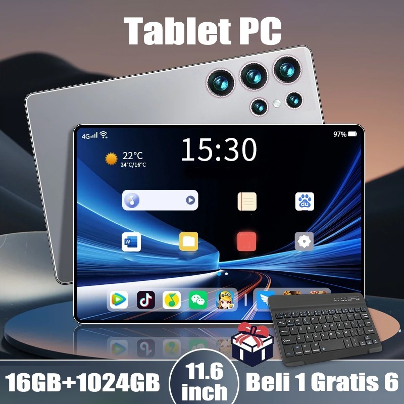 【Beli 1 Gratis 7】Tablet PC Tablet Anak Tablet Android KIDS Study Tab Baru RAM 16GB+1024GB 5G Wifi Ta