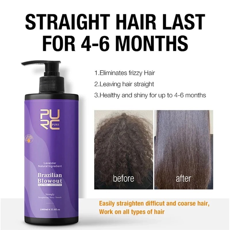 ASTARA - PURC Keratin Hair Treatment 1000ml Pelurus Rambut Keratin Lavender Keratin Pelurus Rambut