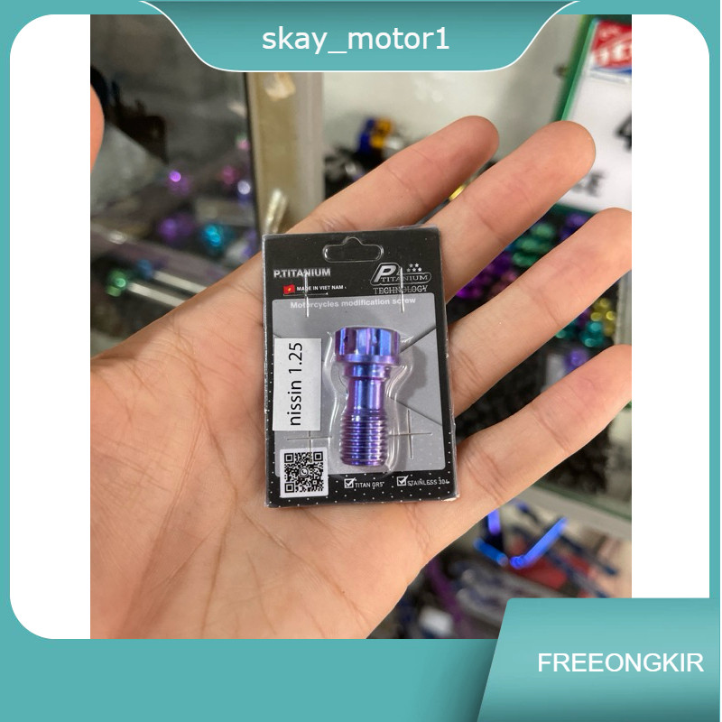 banjo titanium baut banjo kaliper drat kasar untuk kaliper standar honda nissin samurai original tit