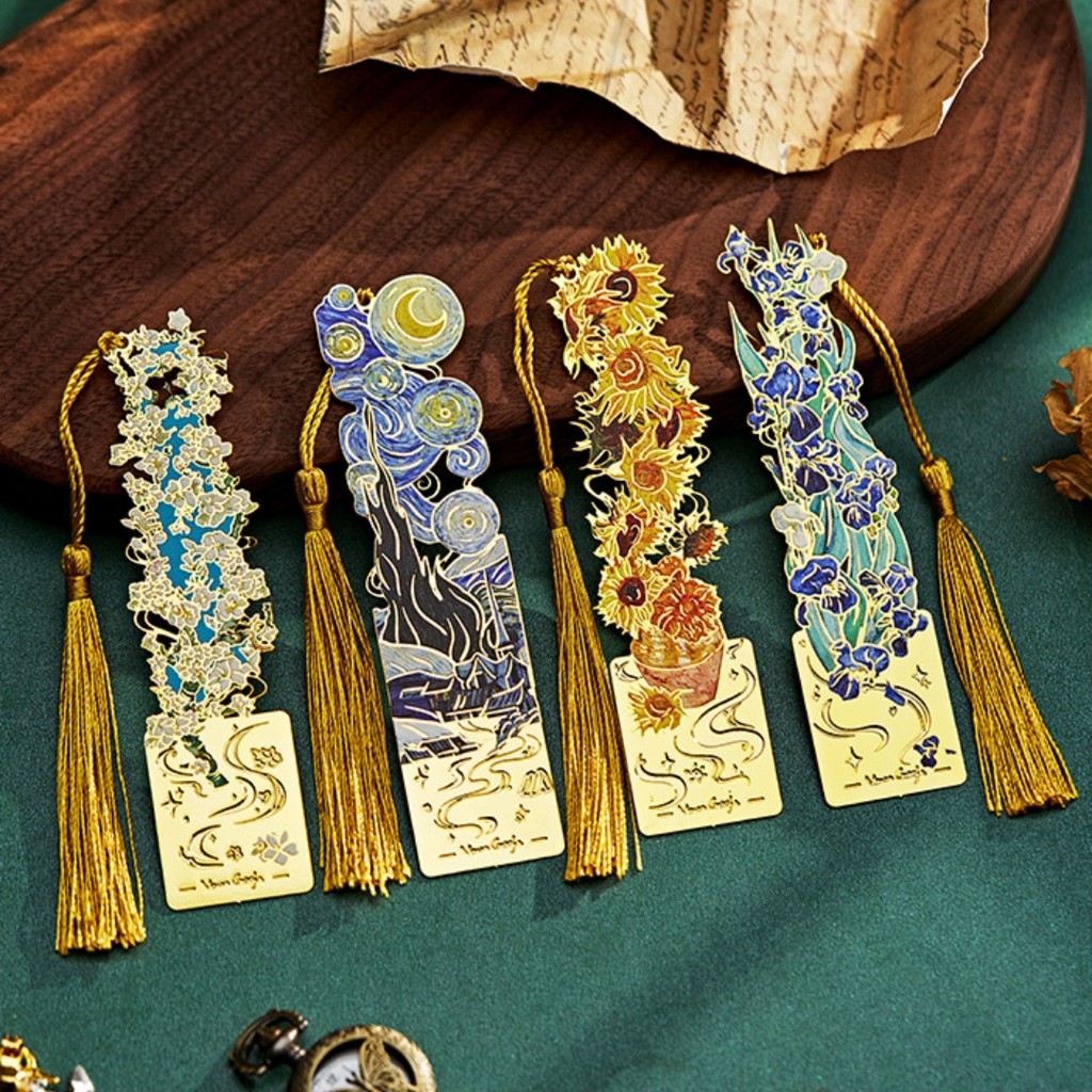 

Vintage Van Gogh Oil Painting Metal Bookmark Reading Tool For Book Lovers Friends Student Awards Graduation Gift