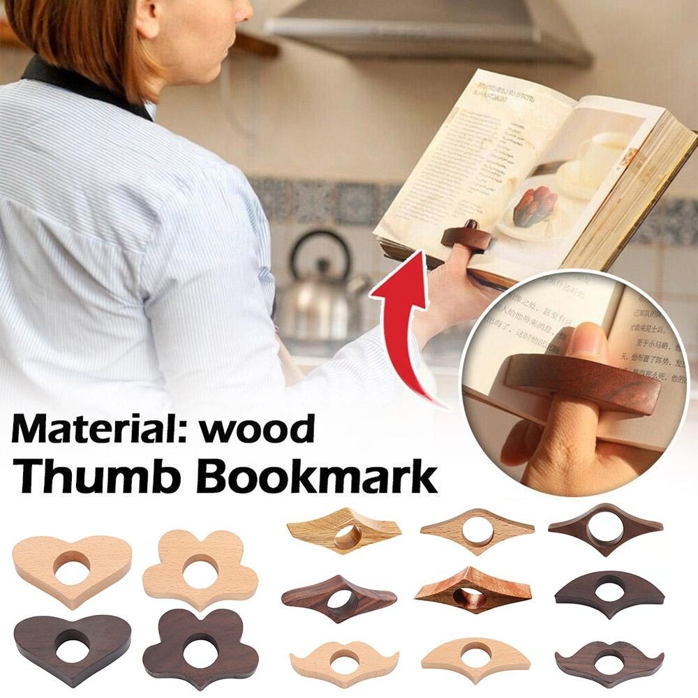 

One Hand Reading Bookmarks Wooden Fast Reading Aids Tools Thumb Book Support Page Turning Fixed Book Page Holder Book Lovers