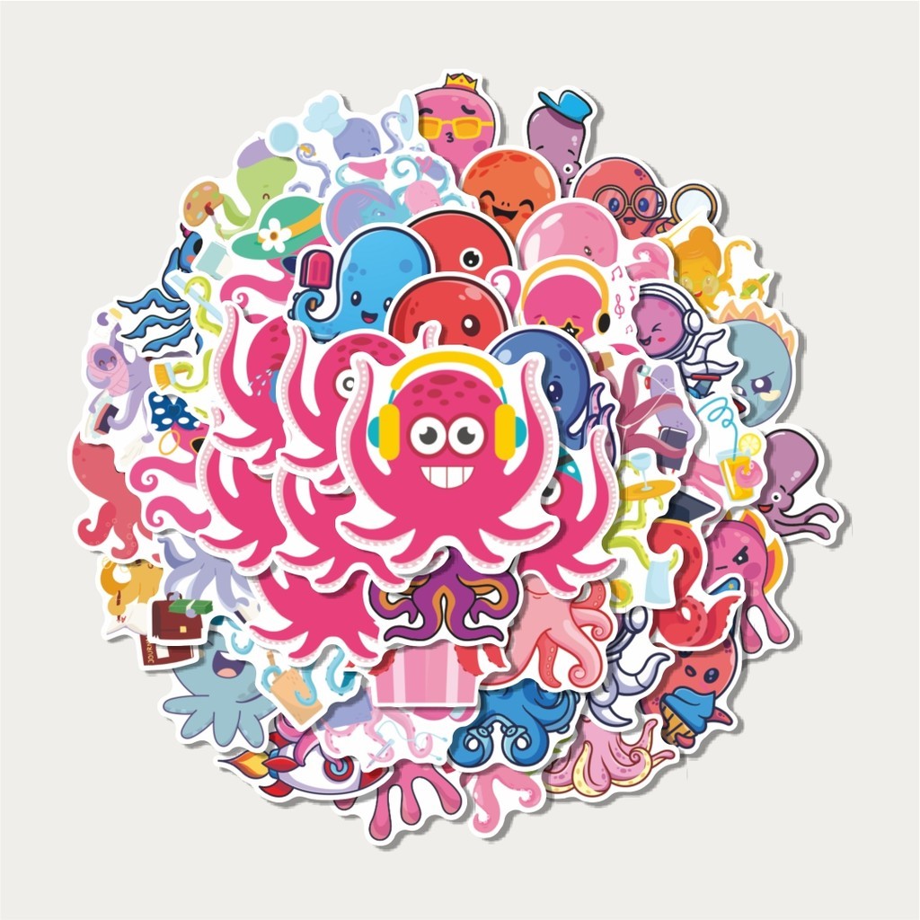 

Sticker Pack Hewan Gurita | Sticker TUMBLR | Stiker LAPTOP KOPER HELM