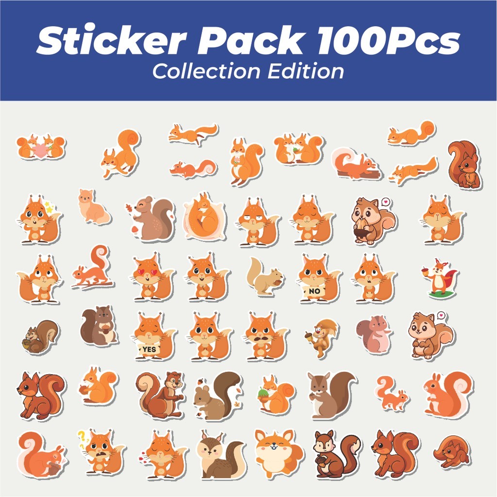 

Hot Sticker Hewan Tupai (Squirrel) Lucu Anti Air Stikers Berperekat Waterproof Sticker Decal Buat Motor Helm Buku Journal Koper Casing HP Laptop Botol Minum