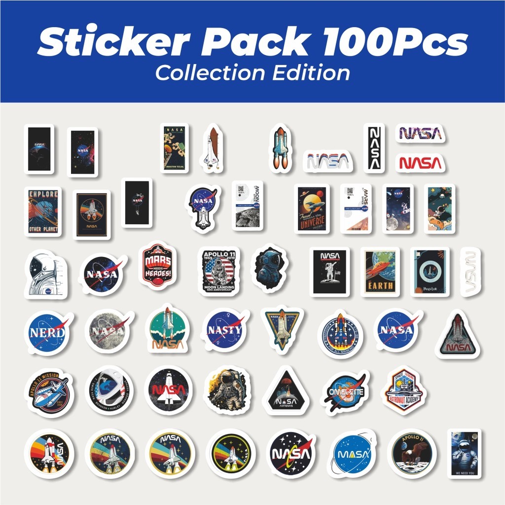 

Hot Stiker Logo Nasa Lucu Anti Air Stikers Berperekat Waterproof Sticker Decal Buat Motor Helm Buku Journal Koper Casing HP Laptop Botol Minum