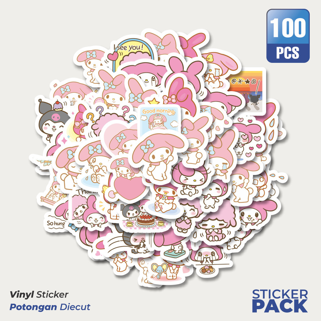 

MURAH 100 PCS Stiker Kartun Melody Versi 1 Waterproof Aesthetic- Untuk Laptop, Motor, dan Helm - Paper Stationery Pack