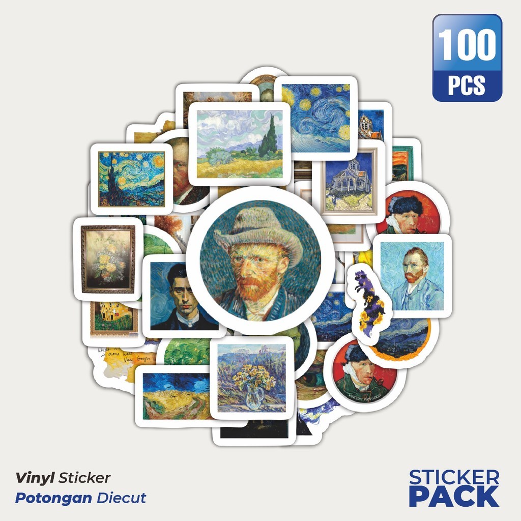 

Stiker Vinyl Stiker Van Gogh Waterproof Aesthetic- Untuk Laptop, Motor, dan Helm - Paper Stationery Pack