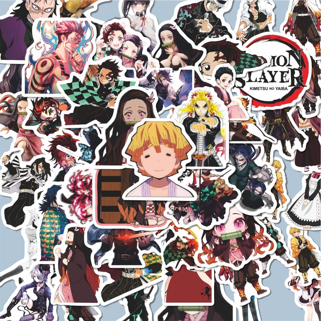 

100PCS Lucu Sticker Anime Demon Slayer Stiker Aesthetic Stiker Anti Air Stikers Berperekat Waterproof sticker decal buat Motor Helm Buku Journal Koper Casing HP Laptop Botol Minum Hadiah anak