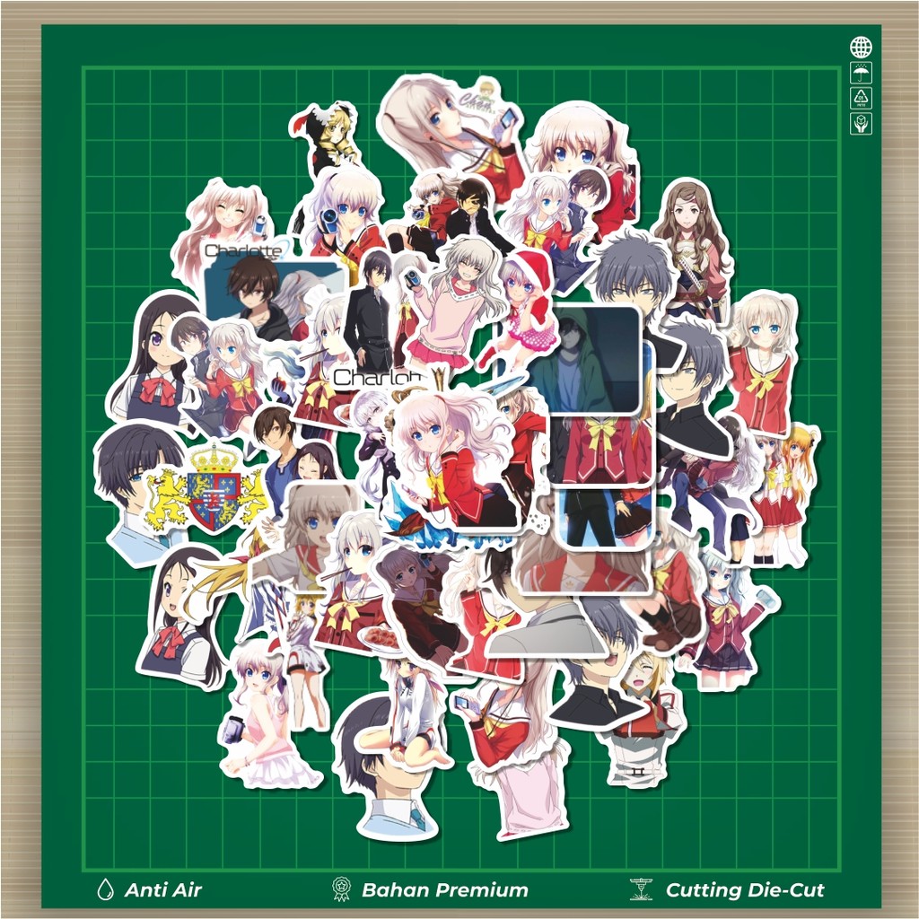 

HOT 50 PCS STIKER Sticker Anime Charlotte Stiker Fashion Cars Decal Dingin Kartu Album Custom Vinyl Anti Air- Sticker Aesthetic Buku Journal Koper Casing HP Tablet Laptop Helm Motor Botol Minum